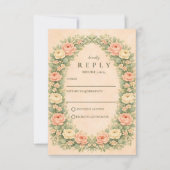Romantic Vintage Rose Arch Wedding 出欠カード (正面)
