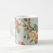 Romantic Vintage Rose Garden コーヒーマグカップ (正面左)