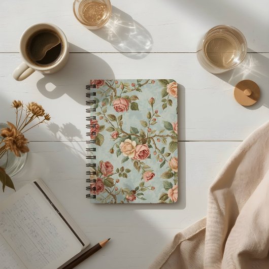 Romantic Vintage Rose Garden ノートブック