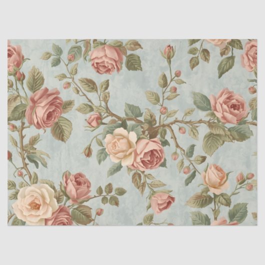 Romantic Vintage Rose Garden 薄葉紙 (正面)