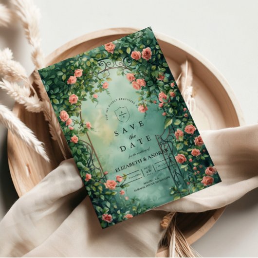 Romantic Vintage Rose Gate Wedding セーブザデート