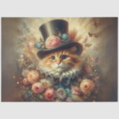 Romantic Vintage Tabby Cat Decoupage 薄葉紙 (正面)