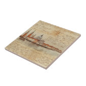 Romantic Vintage Venice Artwork with Script タイル (側面)