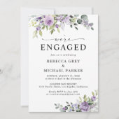 Romantic Violet Flower Engagement Party Invitation 招待状 (正面)