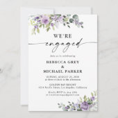Romantic Violet Flower Engagement Party Invitation 招待状 (正面)