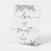 Romantic Violet Flowers Love Is Sweet Sign 台座サイン (正面)