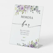 Romantic Violet Flowers Mimosa Bar Sign 台座サイン (正面)