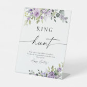 Romantic Violet Flowers Ring Hunt Sign 台座サイン (正面)