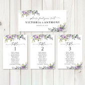 Romantic Violet Flowers Wedding Head Table Sign