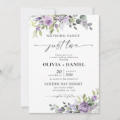 Romantic Violet Flowers Wedding Invitation 招待状 (正面)