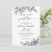Romantic Violet Flowers Wedding Invitation 招待状 (スタンド正面)