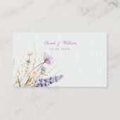 Romantic violet flowers Wedding Place Card プレイスカード (裏面)