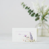 Romantic violet flowers Wedding Place Card プレイスカード (スタンド正面)