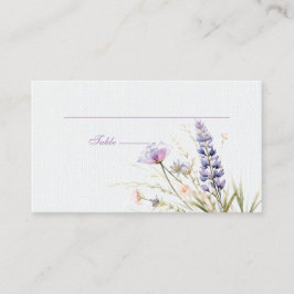 Romantic violet flowers Wedding Place Card プレイスカード