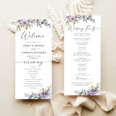 Romantic Violet Flowers Wedding Program プログラム