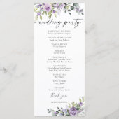 Romantic Violet Flowers Wedding Program プログラム (裏面)