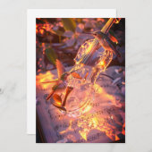 Romantic Violin & Bird Wedding Invitation | Music  招待状 (正面/裏面)