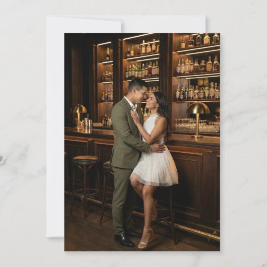 Romantic Warm Brown Photo 招待状 (正面)