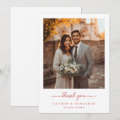 Romantic Warm Minimalist Photo サンキューカード (正面/裏面)