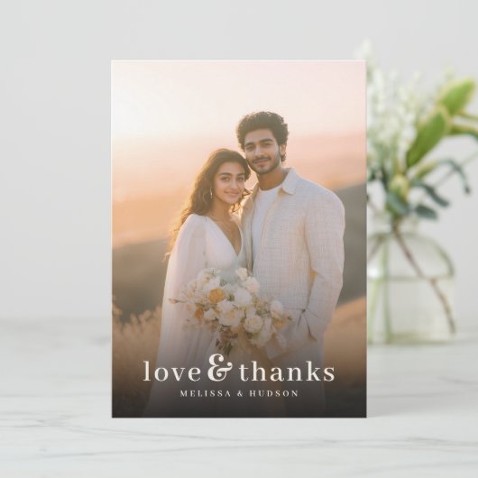 Romantic Warm Sunset Photo サンキューカード (スタンド正面)