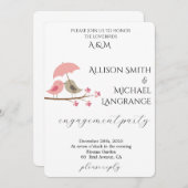 Romantic Watercolor Blush Engagement Party 招待状 (正面/裏面)