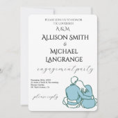 Romantic Watercolor Blush Engagement Party 招待状 (正面)