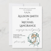 Romantic Watercolor Blush Engagement Party 招待状 (正面)