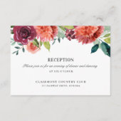 Romantic Watercolor Bouquet Wedding Reception  エンクロージャーカード (正面)