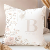 Romantic Watercolor Floral Filigree Design クッション