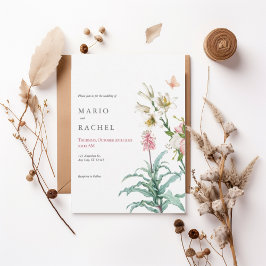 Romantic Watercolor Floral Garden Invite 招待状