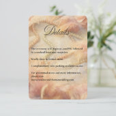 Romantic Watercolor Floral Pearls Feathers Wedding エンクロージャーカード (スタンド正面)