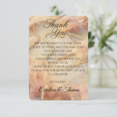 Romantic Watercolor Floral Pearls Feathers Wedding サンキューカード (スタンド正面)
