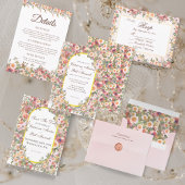 Romantic Watercolor Floral Save the Date Card 招待状