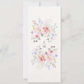 Romantic Watercolor Floral Wedding Menu Card 招待状 (裏面)