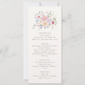 Romantic Watercolor Floral Wedding Menu Card 招待状 (正面)