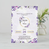 Romantic Watercolor Flower Wedding Invite 箔招待状 (立ち正面)