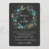 Romantic Watercolor Flower Wreath Wedding 招待状 (正面)