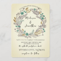 Romantic Watercolor Flower Wreath Wedding