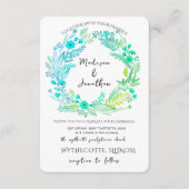 Romantic Watercolor Flower Wreath Wedding 招待状 (正面)