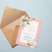 Romantic Watercolor Flowers Elegant Script Invite 招待状