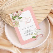 Romantic Watercolor Flowers Elegant Script Invite 招待状