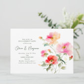 Romantic Watercolor Garden Engagement Party 招待状 (スタンド正面)