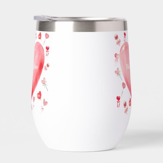 Romantic Watercolor Heart Valentine (右面)