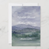 Romantic Watercolor Mountain Wedding Invitation 招待状 (正面)