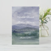 Romantic Watercolor Mountain Wedding Invitation 招待状 (スタンド正面)