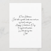 Romantic Watercolor Pink Rose Heart Valentine Card カード (裏面)