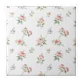 Romantic Watercolor Pink Roses Pattern タイル (正面)
