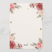 Romantic Watercolor Valentine’s Brunch Menu 招待状 (裏面)