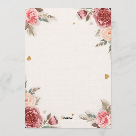 Romantic Watercolor Valentine’s Brunch Menu 招待状 (裏面)