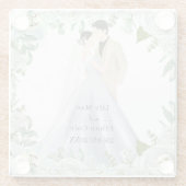 Romantic Watercolor Wedding ガラスコースター (裏面)
